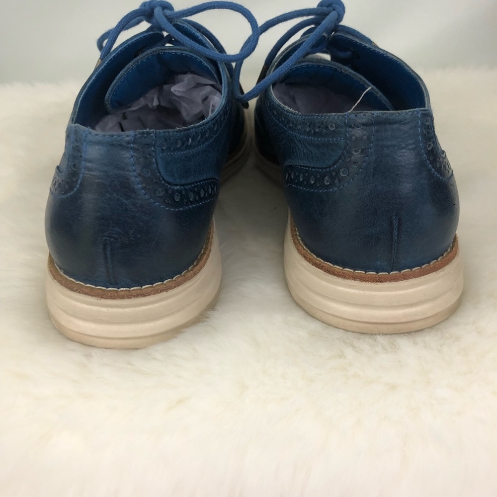 Cole Haan Blue Leather Wing Tip Oxfords Sz 7 - Picture 4 of 6